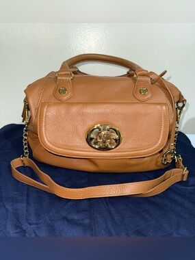 Emma Fox • Genuine Leather Tan Satchel Handbag